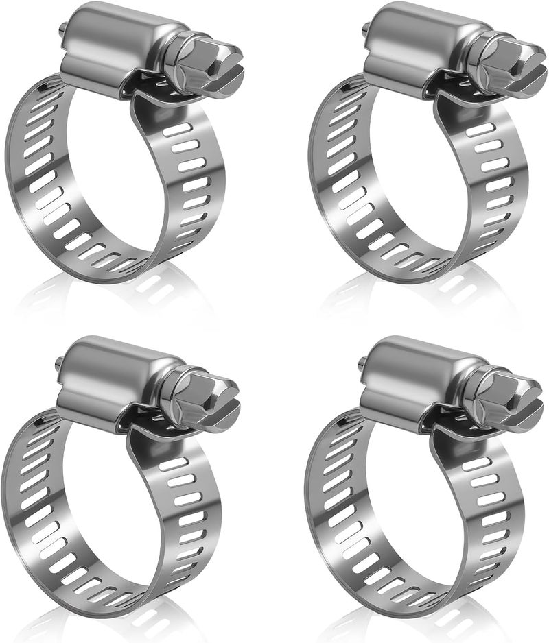 NexaNova 316L Stainless Steel Clamps Marine Grade Corrosion Resistant Heavy Duty Hose Clamps (13-19 mm, 1/2" - 3/4") 4Pcs - Image 1